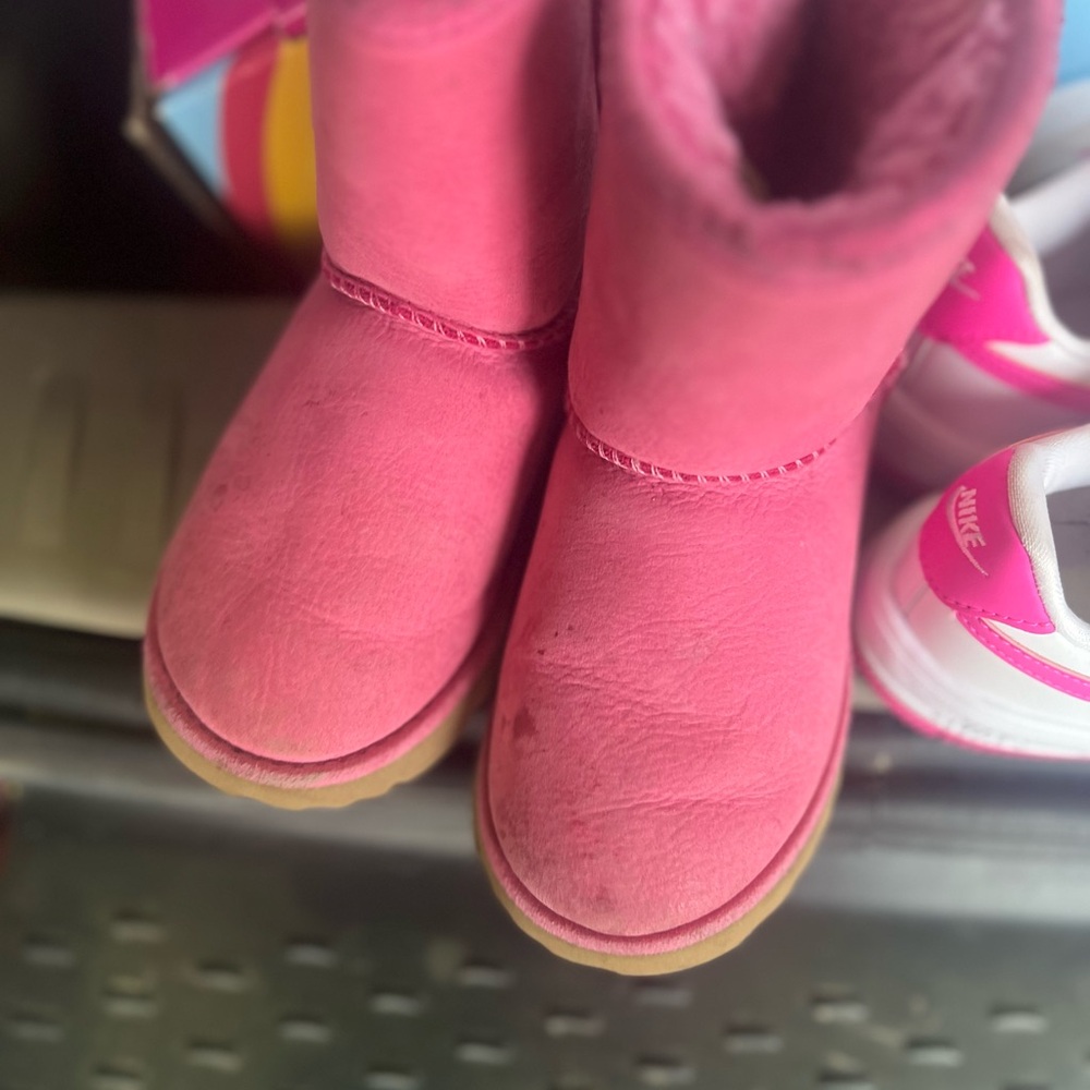 Pink Shearling Boots
